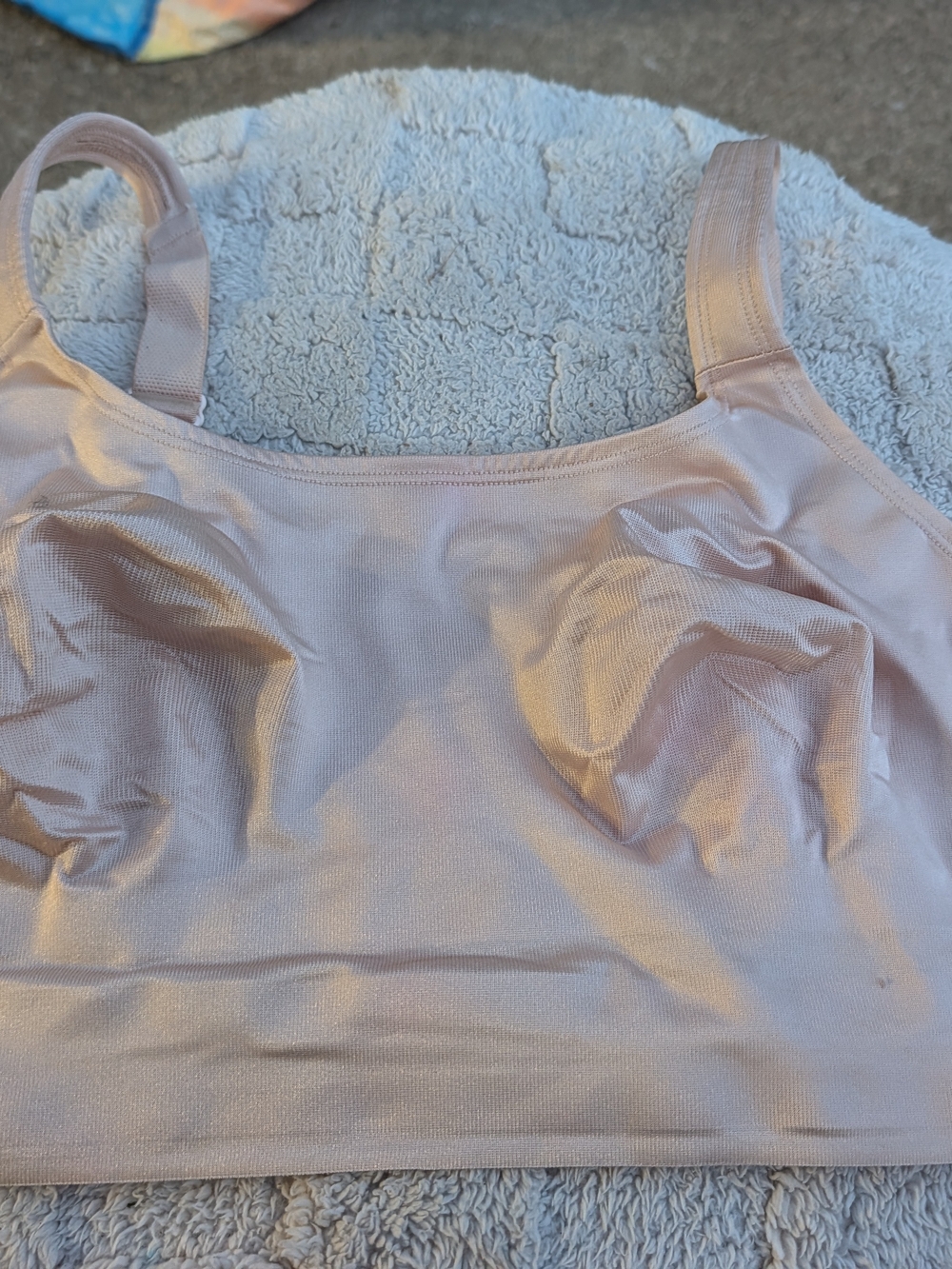 Comfort Stretch Wireless Bra Top - Blush Pink Ruby Ribbon Size 36